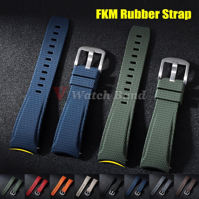 Uhrenarmband FKM-Gummi, Schwarz, Herren, Schnellverschluss - Bild 1