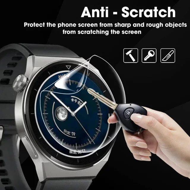 HD Hydrogel Film als weicher Screen Protector für Huawei Watch GT4 GT5 41mm 46mm und GT3 GT5 Pro 42mm 46mm, transparent, Unisex - Bild 1