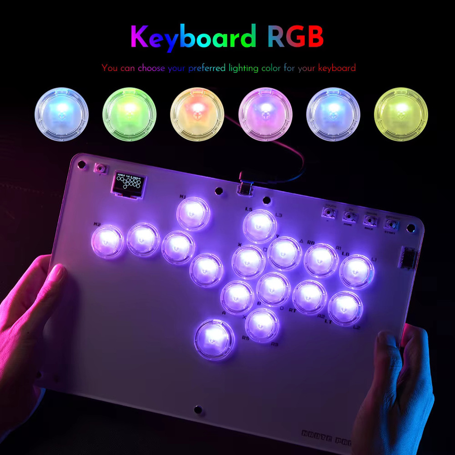 Haute42 Arcade Stick Hitbox Controller Leverless Fightstick für PC, PS4 und PS5 in Weiß - Bild 4