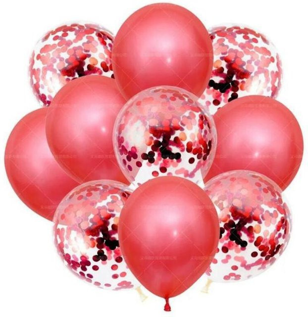 the BAY Ballon-Set in Rot mit Pailletten und Perlglanz aus Latex für deine Geburtstagsdeko - Bild 1