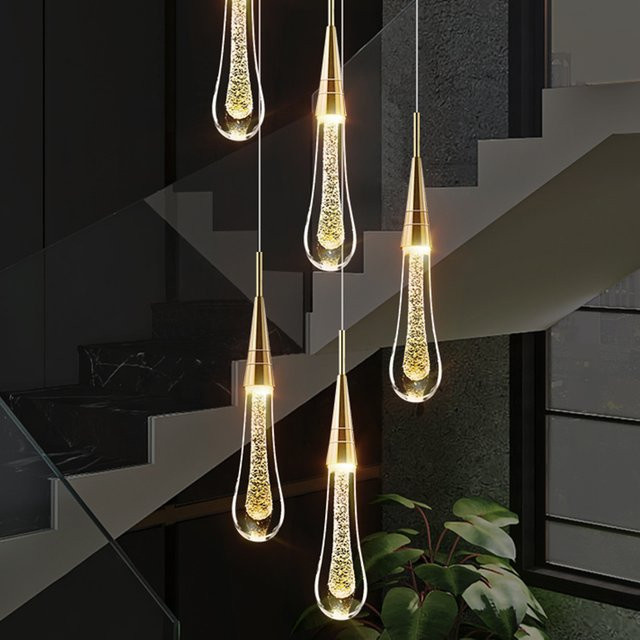 Lyfs LED Kristall Anhängerleuchte in Gold/Messing mit warmweißem Licht für Wohnzimmer und Esszimmer - Bild 1