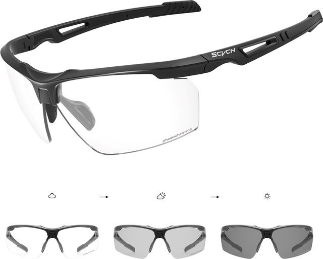 SCVCN Sportsonnenbrille, Unisex, Vollrand, Black, Kunststoff - Bild 1