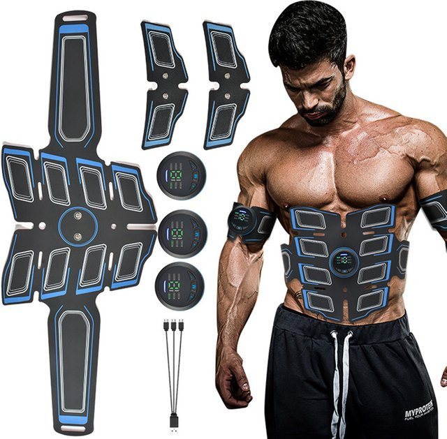 CAMMUO EMS Bauchmuskeltrainer Tragbares Massagegerät Elektronischer Trainingsgürtel für Fitness und Toning in Orange und Black - Bild 1