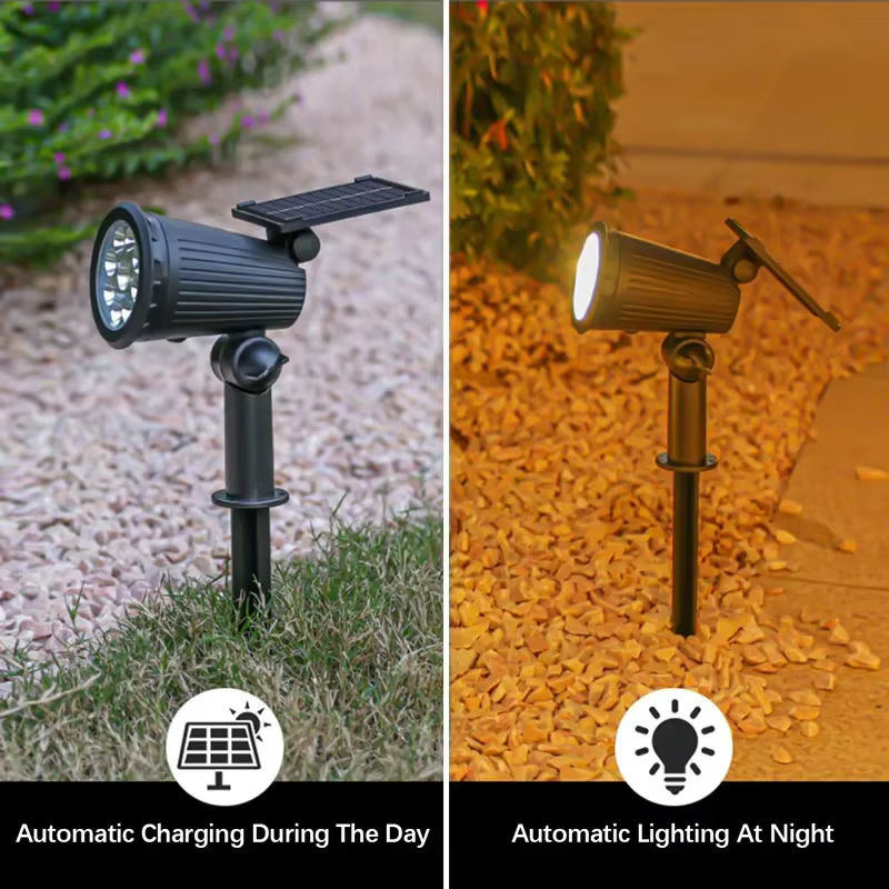 Heinast 9-LED Solarstrahler RGB Außenbeleuchtung Schwarz mit einstellbarer Helligkeit und IP65 Wasserdichtigkeit für Garten und Hof - Bild 6