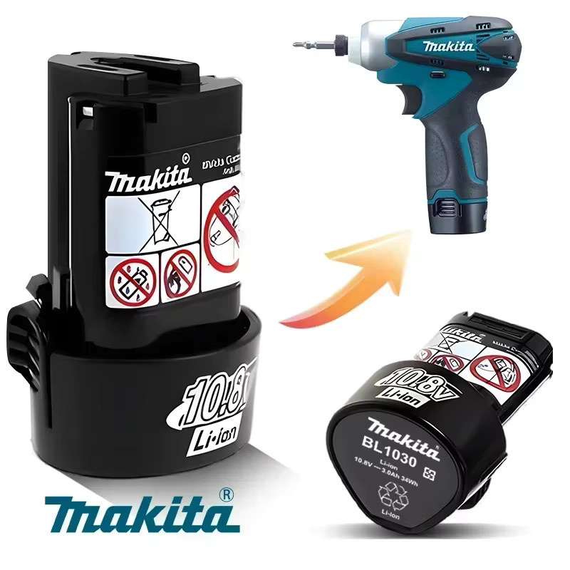 Makita Ersatz-Werkzeugakku 10,8 V mit 3,0 Ah oder 2,0 Ah für BL1013 BL1020 BL1030 TD090D DF030D - Bild 2