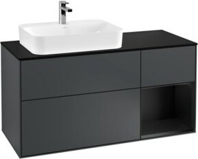 V&B Waschtischunterschrank Finion in Mattblau lackiert, Breite: 120 cm, Tiefe: 50,1 cm, Höhe: 50,1 cm - Bild 1