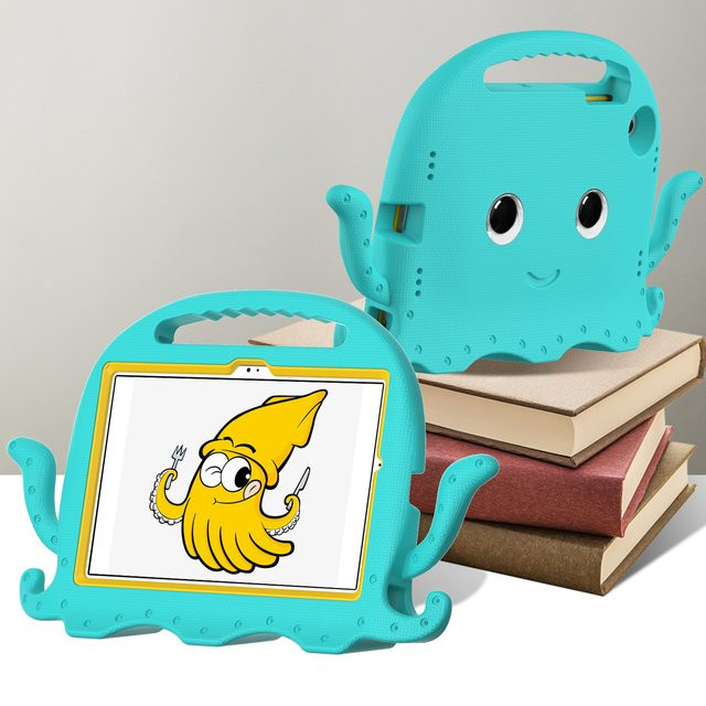 Stoßfeste Kinderhülle für Samsung Galaxy Tab A8 10,5 Zoll 2022 und Galaxy Tab A7 10,4 Zoll mit integriertem Griffständer in Türkis - Bild 1