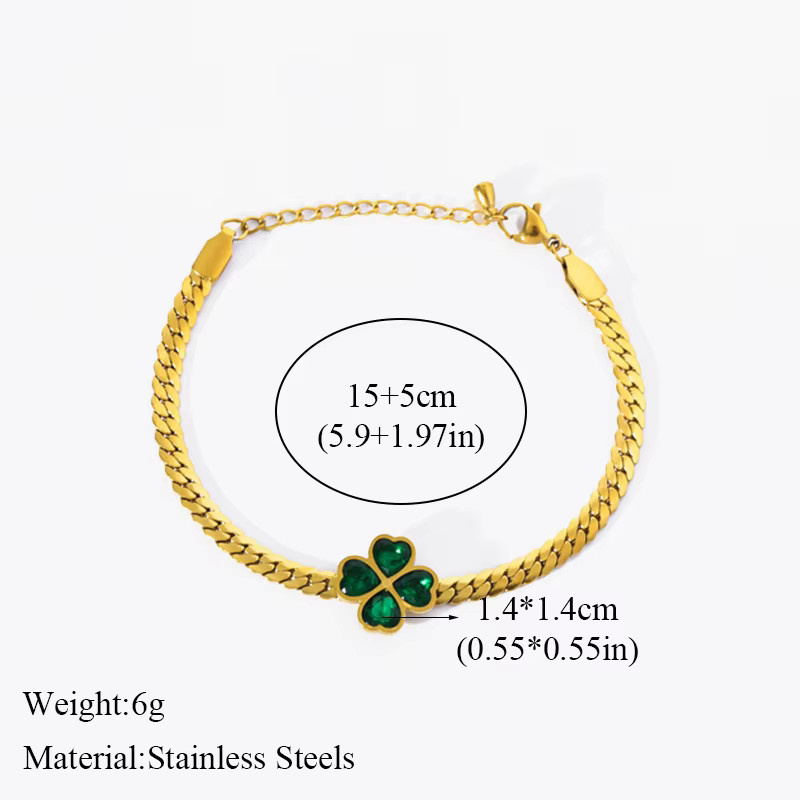 GANEMLY Armband, Edelstahl, Grün, Kristall, Damen - Bild 2