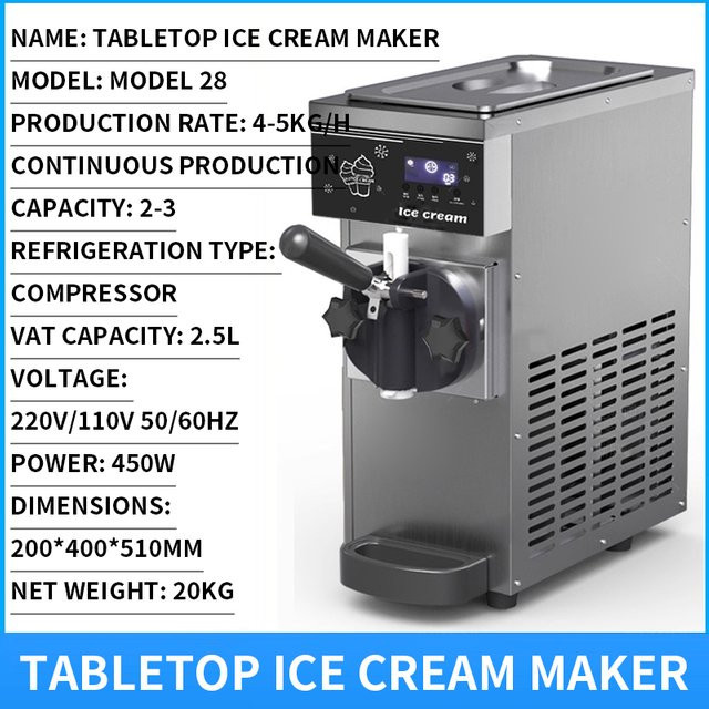 LZHZXY Kommerzielle Stand-Eismaschine in Orange aus Edelstahl für Eisbecher und Milchtee-Desserts - Bild 1