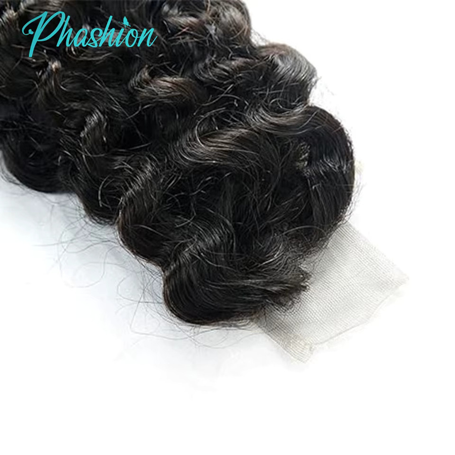 upermall Mode Kim K Wasser Welle Echthaar Perücke, 2x6 Schweizer Spitze, Transparent Frontal - Bild 3