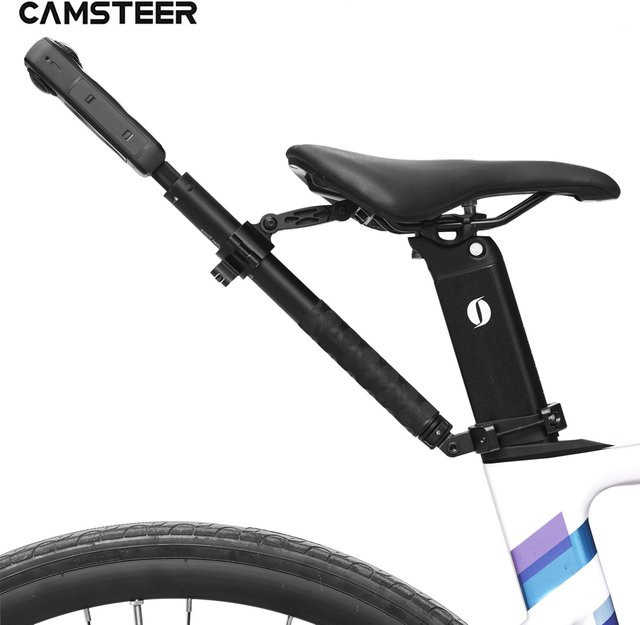 Camsteer Premium Fahrrad-Sitzhalterung in Schwarz für Dritte-Personen-Ansicht, kompatibel mit GoPro Max2 Hero 13 12, Insta360 X6 X5 X4, Ace Pro2 und DJI Osmo360 Kameras - Bild 1