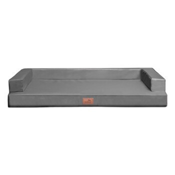 Tierlando Orthopädisches Hundesofa GIBSON VISCO aus Kunstleder in Grau mit abnehmbarem Bezug, B/T/H: 80 x 60 x 22 cm - Bild 2