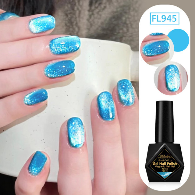 Four Lily Blaue Katze Magnetischer Gel Nagellack Glitter, 10 ml - Bild 1