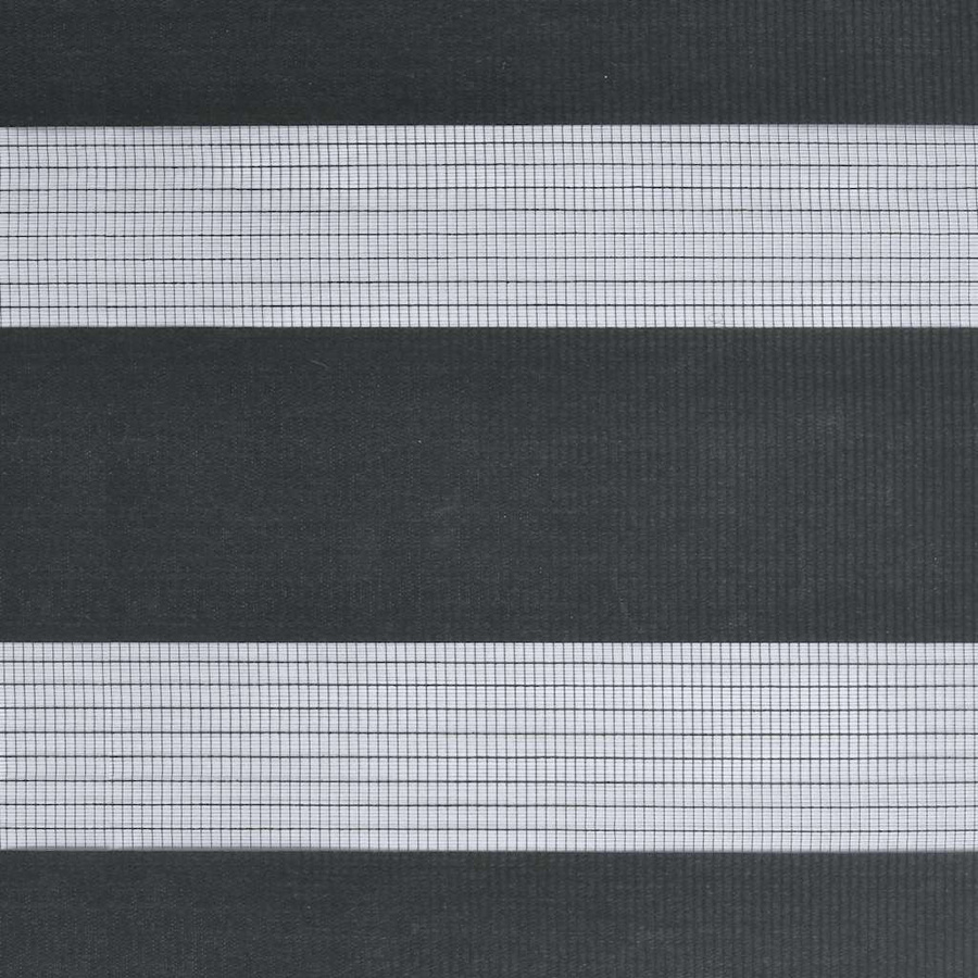 vidaXL Doppelrollo Day & Night Schwarz und Grau gestreift aus Polyester, B: 65 cm, H: 200 cm - Bild 3