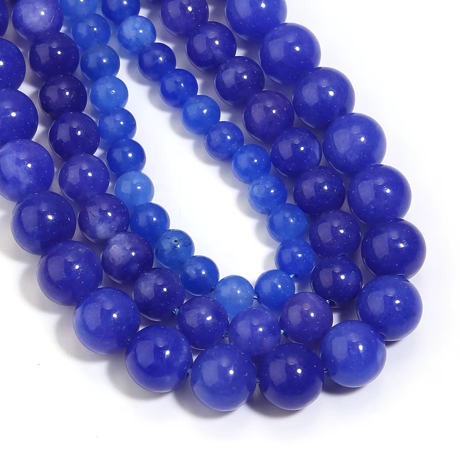 Natursteinperlen Blauer Kyanit, Runde Distanzperlen, Unisex - Bild 4