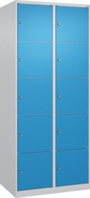 C+P Schließfachschrank Classic PLUS mit 2 Abteilen, Farbe Grau und Lichtblau, B/T/H: 80 x 50 x 185 cm - Bild 1