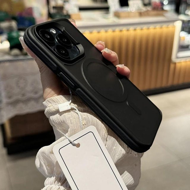 Yiran Patchwork Handyhülle mit MagSafe Magnetabdeckung für iPhone 16 15 14 13 12 11 Pro Max Plus, transluzent und Anti-Rutsch, Farbe: Schwarz/Mehrfarbig - Bild 1