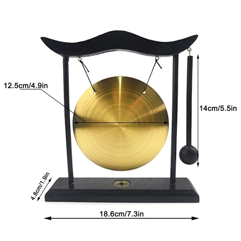 MINIDEAL Feng Shui Messing Gong in Gold als runde Desktop Zen Kunst Dekoration für dein Wohnzimmer - Bild 2
