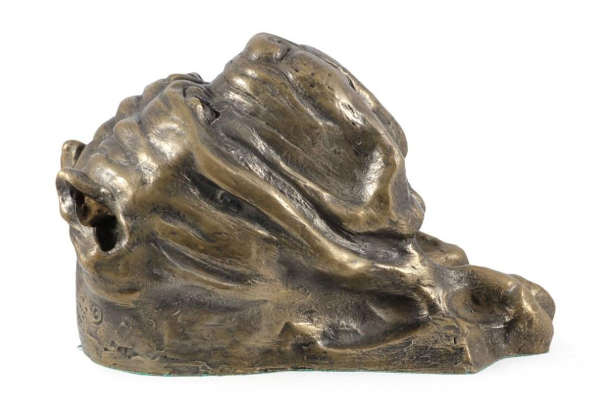 Art-Dog Neapolitan Mastiff Wanddeko – Hängende Hundebüste aus Kunstharz und Metall in Braun und Gold - Bild 4