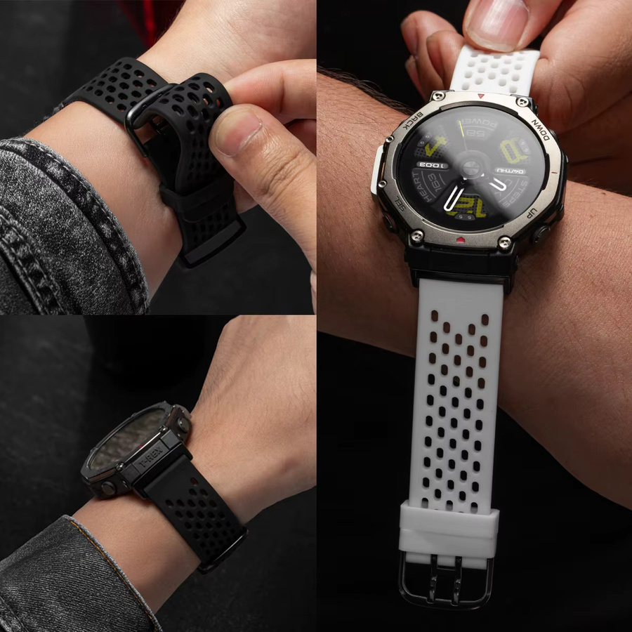 FancyWrist Uhrenarmband Silikon, Schwarz, Unisex, Amazfit T-Rex3 T-Rex2 T-Rex Pro Ultra - Bild 1