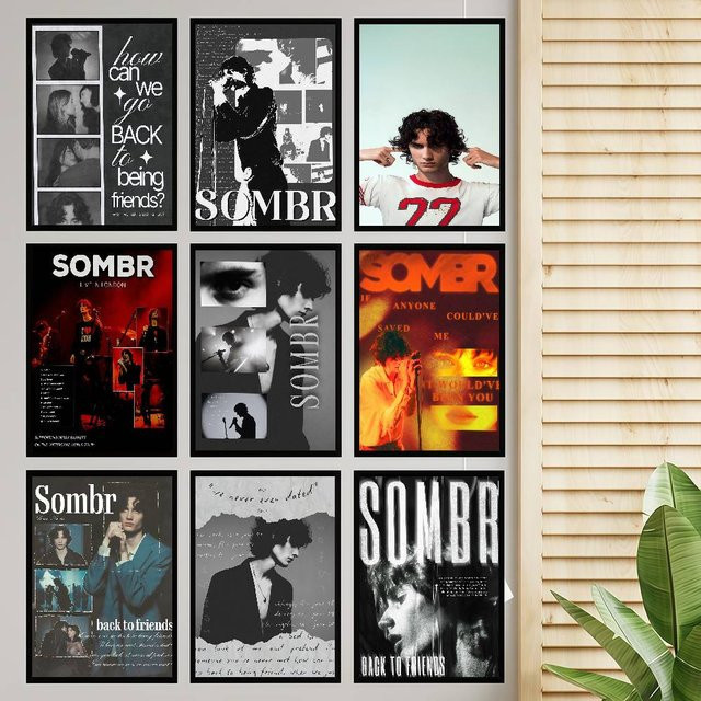 Vintage Poster Sombr Indie Singer Retro Wanddekor für dein Zuhause, Bar oder Café - Bild 1