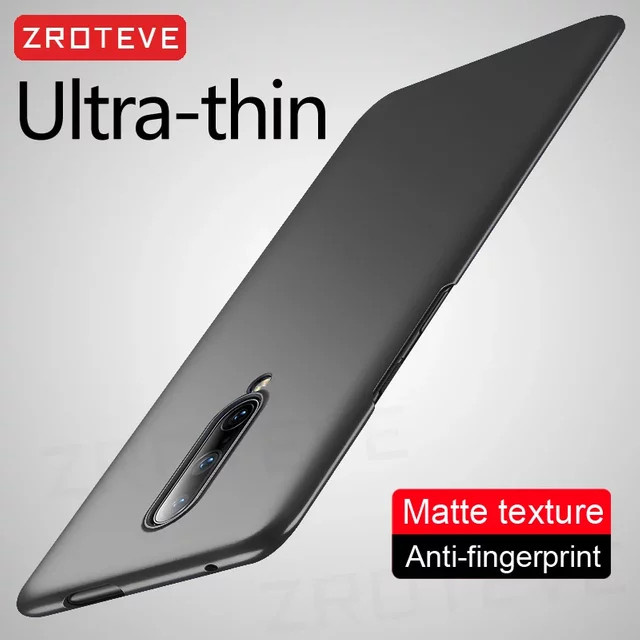 ZEOTEVE Schutzhülle für OnePlus 7 Pro, 7, 7T, 8 oder 8T, schlankes mattes Design aus hartem PC, Schwarz - Bild 1