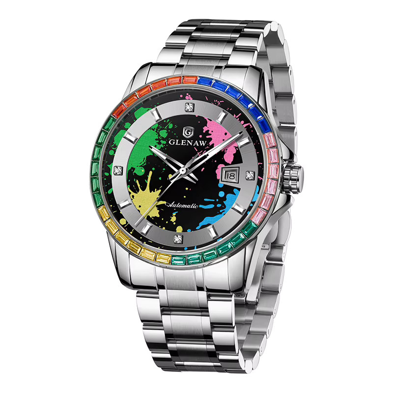 GLENAW Armbanduhr Automatik, Edelstahl, Diamant, Herren - Bild 4