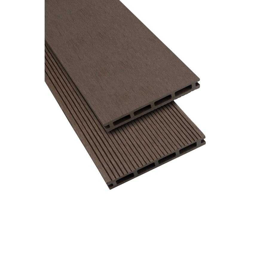 GartenLand WPC Terrassendiele Classic Schokobraun geriffelt und glatt Hohlkammer B: 14 cm, H: 2,1 cm, L: 500 cm - Bild 2