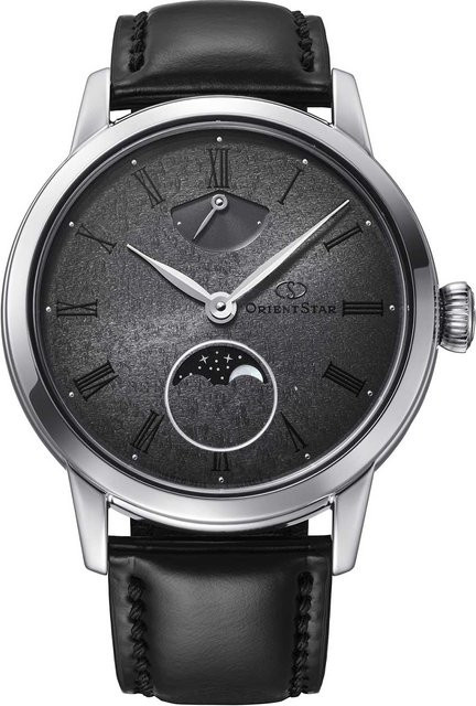 Orient Star Armbanduhr, Automatik, Edelstahl, Leder, Schwarz, Mondphase, Herren - Bild 1