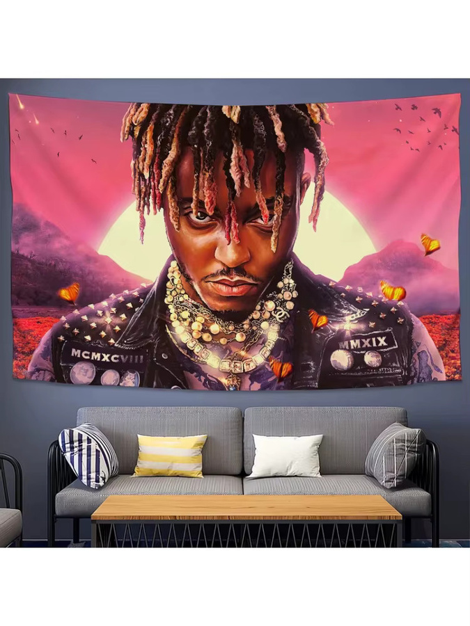VIKAMA Juice WRLD Wandteppich Musik-Kunst Wandbehang Multicolour B: 70 cm, H: 50 cm - Bild 4