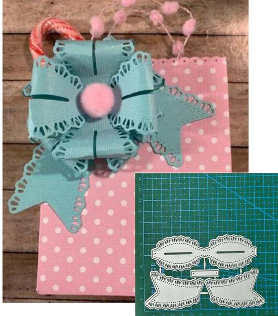 Metall Stanzform Fliege in Silber für DIY Scrapbooking und Fotoalbum Prägung - Bild 1