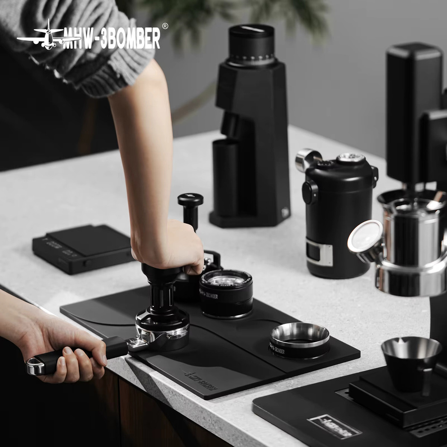 MHW-3BOMBER Espresso Tamping Matte Yu-Serie aus Silikon für Barista Zubehör in Grau oder Schwarz - Bild 2