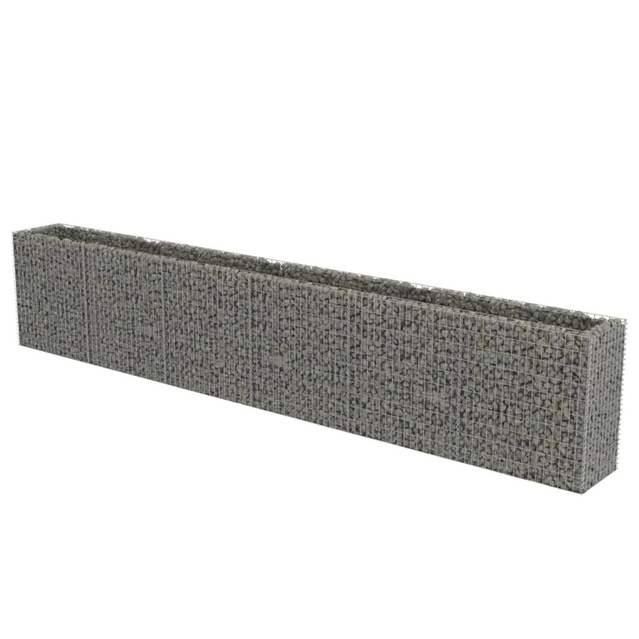 vidaXL Gabionen-Hochbeet aus verzinktem Stahl in Silber, B/T/H: 540 x 50 x 100 cm - Bild 2