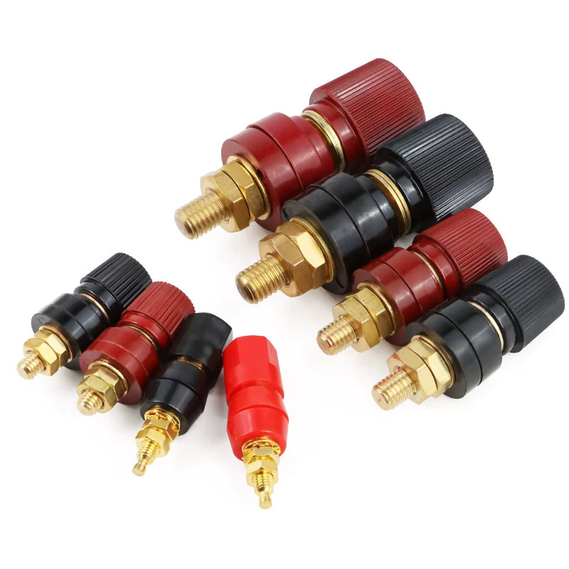 Premium Messing-Anschlussklemmen Set für Auto-Batterie in Schwarz und Rot mit M5 M6 M8 M10 Gewinden - Bild 3