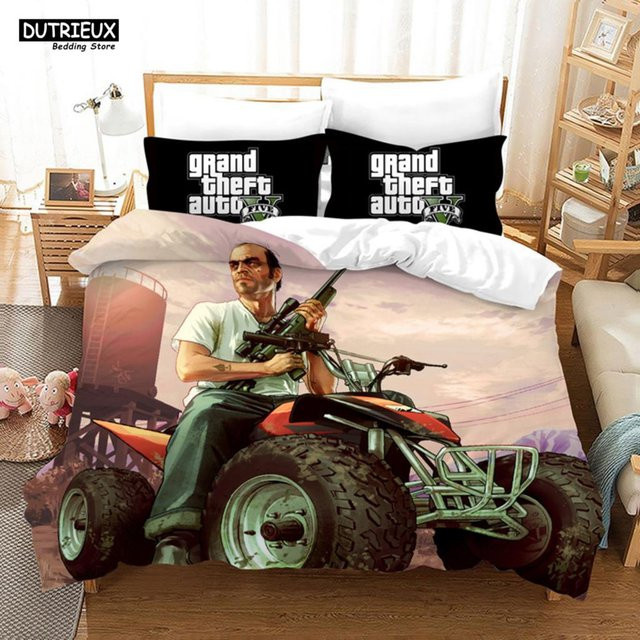 GTA V Bettwäscheset Lodestar mit Bettbezug und Kissenbezug, Mehrfarbig, B/H: 135 x 200 cm - Bild 1