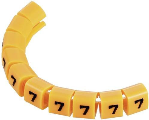 TRU Components TC-MB1/7203 Kennzeichnungsclip Aufdruck 7 in Gelb mit einem Außendurchmesser-Bereich von 3 bis 3,60 mm - Bild 1
