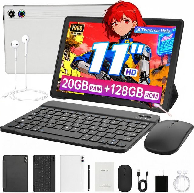Moderness Tablet 11 Zoll mit Android 15, 20 GB RAM, 128 GB ROM, Weiß, Octa-Core, Wi-Fi und Bluetooth - Bild 1