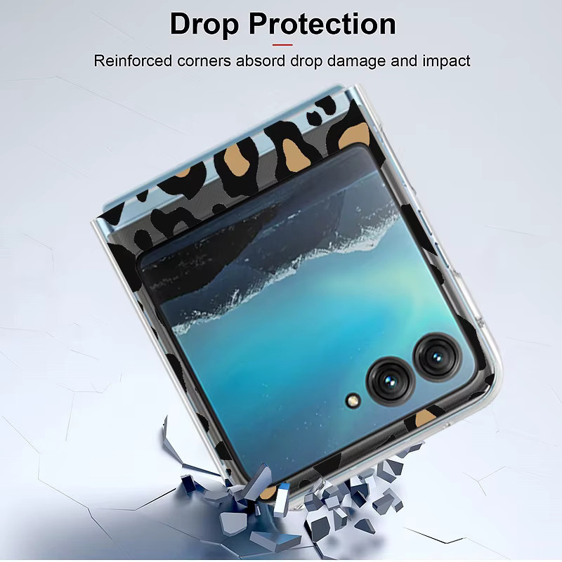 Transparente stoßfeste Handyhülle mit Leopardenmuster für Motorola Razr 60, Razr 50 und Razr 40 Ultra - Bild 4