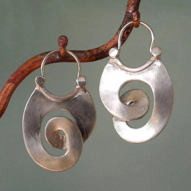 YoYo Creolen, Silber, Damen, Spirale Wicklung - Bild 1