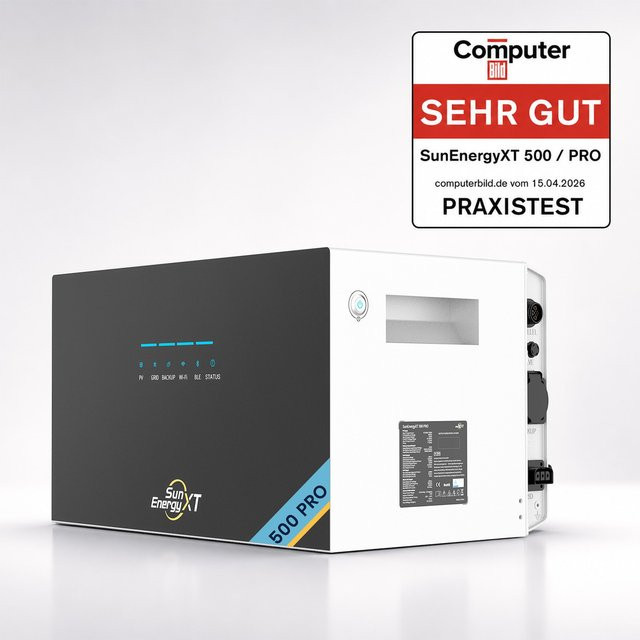 SunEnergyXT 500 PRO Stromspeicher mit 5kWh Kapazität, 2400W Wechselrichter, Notstromfunktion und 4 MPPT, Farbe: Weiß - Bild 1
