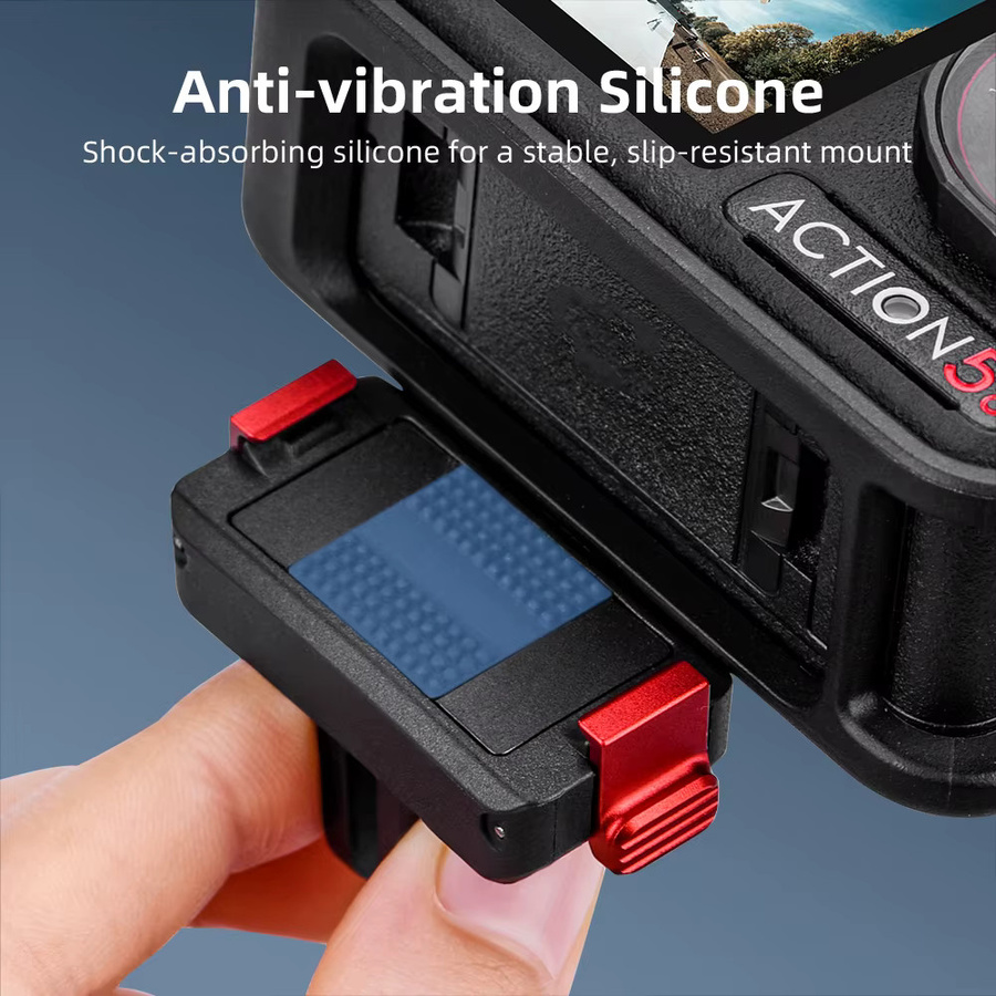 Flymile Magnetischer Halterungsadapter für DJI Action 5 Pro und DJI OSMO Action 4, Schnellwechsel-Basis Erweiterungshalterung, Schwarz - Bild 3