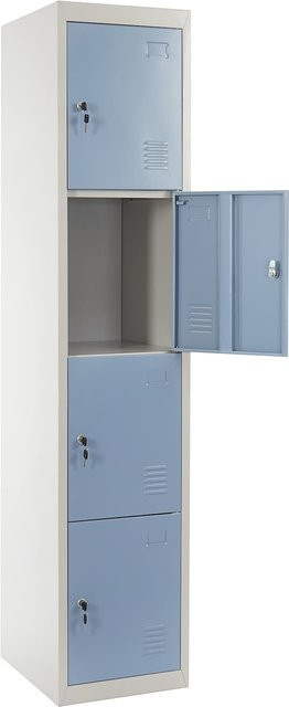 MCW Schließfachschrank Preston T163 aus Metall in Blau, H x B x T: 180 x 38 x 45 cm - Bild 1