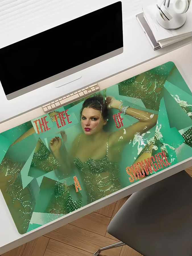 S-SwiftES Showgirl Mauspad XXL Schreibtischunterlage aus Gummi mit rutschfester Oberfläche und verriegelbarem Rand für PC und Laptop - Bild 6