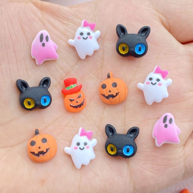 Schmuckzubehör Harz Halloween Kürbis, Geist, Katze, 30 Stück - Bild 1