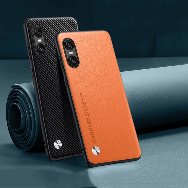 EUCAGR Luxus PU Leder Handyhülle für Sony Xperia 1 VII 10 VI 1 VI 5 stoßfest in Orange - Bild 1