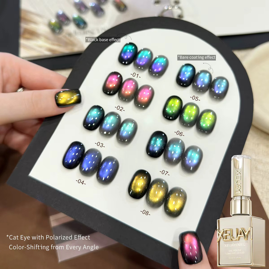 XEIJAYI Nagellack Set, 8 Farben, Glitzer, 15 ml, Damen - Bild 4