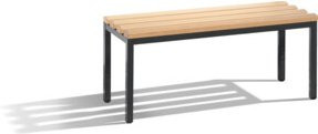 C+P Umkleidebank Basic aus Buche-Hartholz und Stahlrohr, Farbe Schwarzgrau, H: 42,0 cm, B: 100,0 cm, T: 35,3 cm - Bild 1