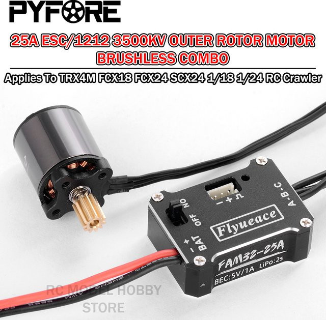 PYFORE Außenrotormotor Bürstenlose Combo, Zubehör, Metall, Schwarz - Bild 1