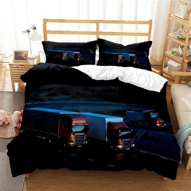 Scania LKW Bettwäsche Set aus Mikrofaser mit 3D-Druck, Schwarz, B/H: 180 x 210 cm - Bild 1