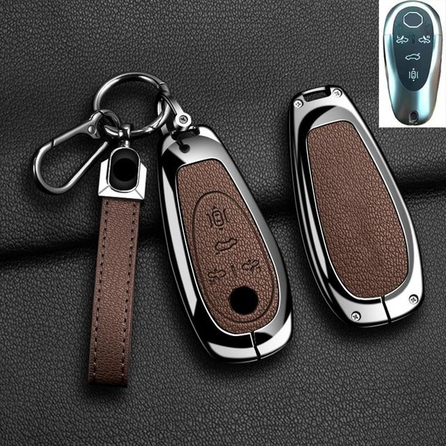 Schutzhülle für Morris Garages MG Cyberster Smart Key Fob aus Zinklegierung und echtem Leder in Braun von YTO automobile parts - Bild 1